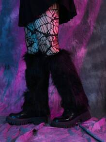 Fluffy Leg Fuzzy Leg Warmers For Women , Plush Soft Furry Winter Long Boot Cuff Wrist Covers Boots Sleeves