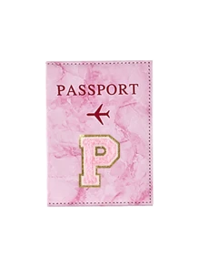 1个粉色刺绣护照套，A-Z字母印花，男女通用，RFID复古商务护照夹，旅行必备，健身，学习，度假露营，旅行配件 - 珊瑚粉 - 查看 17
