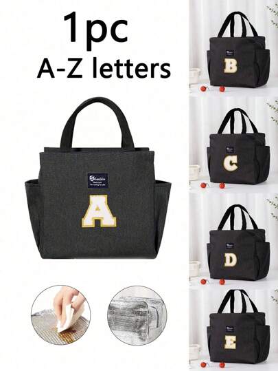 Portable Letter Pattern Tinfoil Insulated Lunch Bags Insulated Lunch Bags For Women And Men Cooler 1pc 1pc Handbags Waterproof Shoulder Bags Lunch Bags Office Food Storage Bags With Adjustable Straps Pink Bags School Storage Bags Teacher Storage Bags Classroom Bags Classroom Storage BagsWomanLunch Box BagLadiesSchool Supplies Stuff Accessories Bag For School School Accessories School Stuff