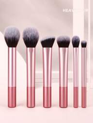 Set de 6 piezas de brochas de maquillaje profesionales de alta calidad en color rosa para polvos, rubor, contorno, sombra de ojos, iluminador - herramientas esenciales para una aplicación de maquillaje impecable, Set de brochas, Kit de brochas de maquillaje, Set de brochas de maquillaje, Kit de maquillaje completo, Set de brochas de maquillaje, Kit de maquillaje completo, Kit de brochas, Set de brochas de maquillaje, Set de regalo de maquillaje, Set