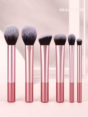 Set de 6 piezas de brochas de maquillaje profesionales de alta calidad en color rosa para polvos, rubor, contorno, sombra de ojos, iluminador - herramientas esenciales para una aplicación de maquillaje impecable, Set de brochas, Kit de brochas de maquillaje, Set de brochas de maquillaje, Kit de maquillaje completo, Set de brochas de maquillaje, Kit de maquillaje completo, Kit de brochas, Set de brochas de maquillaje, Set de regalo de maquillaje, Set