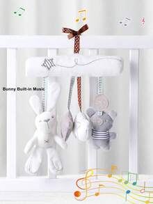 1件嬰兒絨布掛式搖鈴汽車座椅手機、嬰兒車、嬰兒床攤位上掛式玩具