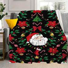 1 chiếc chăn nhung họa tiết ông già Noel, chuông, cây thông, đồ trang trí, quà tặng Giáng sinh, ấm áp & mềm mại, chăn phủ vải nỉ in kỹ thuật số độ nét cao, mọi mùa, ý tưởng quà tặng cho bạn bè và gia đình, chăn đắp đùi đa năng, chăn ngủ trưa văn phòng, vỏ chăn và ghế sofa, chăn ký túc xá, chăn phủ ghế sofa dày & ấm chất lượng cao - Nhiều màu - Xem 10