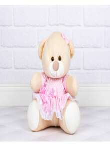Plush Teddy With Printed Dress 18 Cm - Ideal For Niches And Decorations - 粉紅色POA - 查看 2
