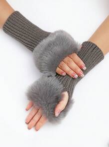 1双多色细纹短款毛线手套秋冬季毛线手套女款 - 彩色 - 查看 17