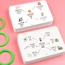 59 Cards Children's English Learning FlashCards Mind Map Words Memory Flash Cards Education Child Learning Cards For Kids School Supplies Toddler - Apricot - View 3