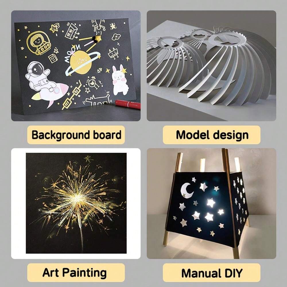 20 Sheets A4 And A3 Black Cardstock Printing, Business Card Painting