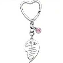2pcs Mother & Daughter Matching Heart Shaped Keychain Set - Stainless Steel, Great Gift For Mother's Day, Birthday And Special Occasions Halloween Car Accessories Bag Charm School Cute Goth Y2k