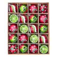 20 piezas Adornos navideños pintados a mano, decoraciones de árbol festivas de 2.4" en caja de regalo - perfecto para celebraciones navideñas y de invierno - Multicolor - Ver 13