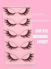 Asiteo 5 Pairs Wispy Cat Eye Lashes Winged End Eye Elongated Natural Look Reusable Soft False Eyelashes Luxury Fake Eye Lashes - Cat Eye Lashes - View 3
