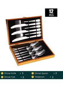 12/16/24pcs/Set Stainless Steel Flatware Set, With Storage Box Gift Box,Suitable For Home Kitchen,Wedding Party,Kitchen,Christmas Gift
