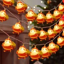1 件 1.5 米 10-LED 圣诞老人灯串，防水 LED 仙女灯，适用于户外派对、婚礼、圣诞树、窗户和家居装饰（电池供电，不含电池）、房间装饰圣诞装饰圣诞灯卧室装饰家居装饰派对装饰节日节日圣诞礼物感恩节圣诞树装饰饰品 - 暖白色 - 查看 3