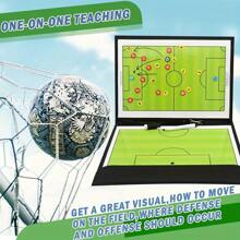 1PC Foldable Soccer Coaching Tactic Board Clipboard, Football Game Soccer Training Equipment, Soccer Whiteboard For Coaches Gear