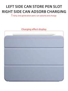 Solid Color Stylus Slot Protective Case Compatible With IPad Mini4/Mini5/Mini6/Mini7/Air/Air2/9.7/10.2/10.5/Air4/Air5/Pro11-Inch/10th Gen/Air 11-Inch(M2)-2024/Air 13-Inch(M2)-2024/Pro11-Inch(M4)-2024/Pro13-Inch(M4)-2024/IPad Air 13(M3 2025)/IPad Air 11-Inch (M3) 2025/IPad (A16) 11 Inch 11th Generation 2025 Models - Blue - View 10