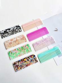 1 pezzo Pettine per capelli in stile giapponese, nuovo, colore rosa, in fibre di acetato, a denti larghi, antitstatico, spazzola per massaggiare i capelli, accessorio da viaggio per parrucchiere, adatto per viaggi di lavoro, camera da letto, uso domestico, regalo per parenti, amici, famiglia, ragazza - Multicolore - Visualizzare 3