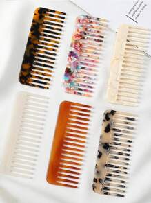 1 pezzo Pettine per capelli in stile giapponese, nuovo, colore rosa, in fibre di acetato, a denti larghi, antitstatico, spazzola per massaggiare i capelli, accessorio da viaggio per parrucchiere, adatto per viaggi di lavoro, camera da letto, uso domestico, regalo per parenti, amici, famiglia, ragazza - Multicolore - Visualizzare 4