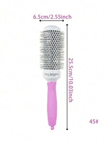 1 pieza Peine cilíndrico para peinar, para uso en seco y húmedo anti-estático, cepillo de cabello de tubo de aluminio, apto para el hogar/viaje - Multicolor - Ver 14