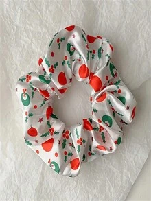 12PCS/Set Of Christmas Hair Ring Set For Women's Elastic Holographic Ponytail Frame Colorful Hair Ornament Rope Bun Traceless Hair Band,Christmas