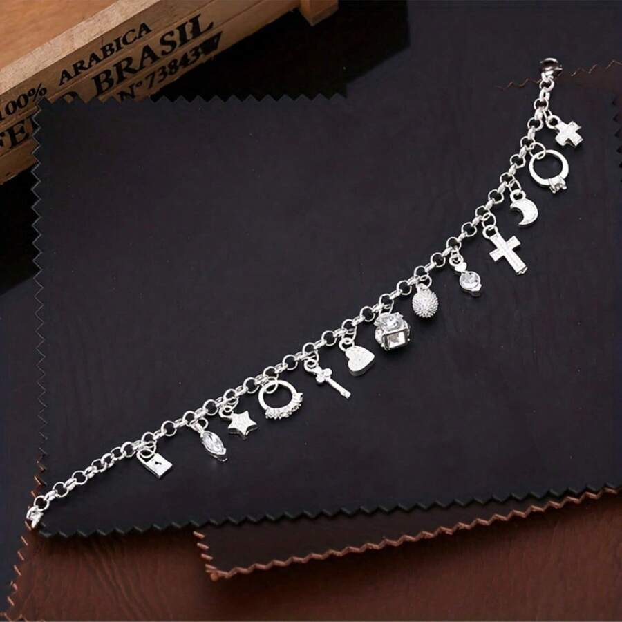 Chic SilverPlated Link Bracelet For Women Elegant Daily Wear With