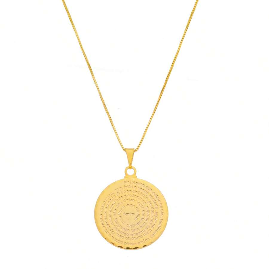 Necklace With Our Father Pendant 18k Gold Plated - 金色 - 查看 1