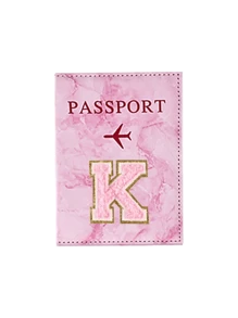 1个粉色刺绣护照套，A-Z字母印花，男女通用，RFID复古商务护照夹，旅行必备，健身，学习，度假露营，旅行配件 - 珊瑚粉 - 查看 26
