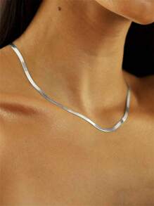 3 件套优雅时尚银色不锈钢项链套装，适合日常佩戴或特殊场合，可调节链长，是送给女朋友、妻子、母亲、家人和朋友的绝佳礼物 - 銀色 - 查看 3