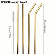 5/10pcs Cup Replacement Straws - 304 Stainless Steel, Reusable, Extra Long With Cleaning Brush - Compatible With 40 Oz Tumbler For Smoothies And Iced Coffee, Kitchen, Christmas Gift,School Supplies - Silver - View 16