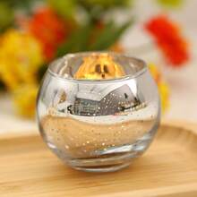 12 Stücke Silber Teelichthalter für Tischdekorationen, runde Kerzenhalter aus Quecksilberglas im Großeinkauf für Hochzeit, Bridal-Shower, Geburtstag, Zuhause und Jahrestags-Dekorationen - Silber - Übersicht 3