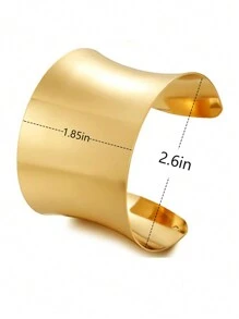 1 件女士金色袖口手镯万圣节简约简约漩涡开口宽线手镯女士可调节手臂手镯朋克粗手镯可调节手臂配饰珠宝万圣节配饰 - 金色 - 查看 21