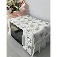 Microwave Oven Cover Towel Oil-Proof Universal Fashionable Breathable Lace Embroidery Non-Slip Dust Cover Lace Random 1 Piece