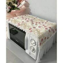 Microwave Oven Cover Towel Oil-Proof Universal Fashionable Breathable Lace Embroidery Non-Slip Dust Cover Lace Random 1 Piece