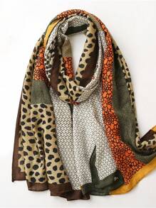 Elegant Leopard Print Scarf For Women - Breathable, Warm & Windproof Shawl For Spring/Fall  Winter Fall - Multicolor - View 7