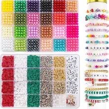 2400 peças Kit de Fabricação de Pulseira de Contas de Argila, Conjunto de DIY de Joias para Meninas, Contas de Pulseiras de Amizade, Contas de Argila Polimérica, Artesanato de Pingente, Presente de Natal para Meninas Adolescentes (Acessórios de Cores Aleatórias) - Multicolorido - Visão 6
