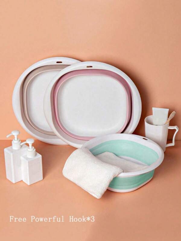 Portable Folding Basins Wash Basins Folding Laundry Plastic Tub Baby Bath Basin Laundry Tub Hanging Bathroom Kitchen Accessories Decor, Room Decor, Decorations, Decorations, Decor, Storage, Organizer Dress Pants Shoes Jeans Boots Skirtlaundry Hamper,Washing Basketbathroom Organizer,Basket,Storage Basket,Foldable Laundry Basket