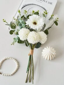 1 Bó Hoa Giả Lụa Hỗn Hợp Hoa Bồ Công Anh Khuynh Diệp Hoa Cúc Bó Hoa Giả Cho Trang Trí Mùa Thu Trang Trí Phòng Cưới Trang Trí Bàn, Ngày Lễ Tình Nhân, Quà Tặng Sinh Nhật Tốt Nghiệp, Trang Trí Mùa Thu, Mùa Thu - trắng - Xem 6