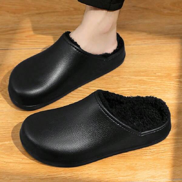 Unisex Round Toe Slippers For Spring, Summer, Winter, Non-Slip Durable Household, Chef, Doctor, Nurse, Worker, Black Sandals, Outdoor Beach Casual, Couples, Extra Wide Plus Size, Protective Work Shoes