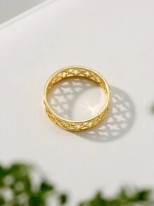 1Pc Elegant 925 Silver Hollow Four Leaf Clover Rings Minimalist Sytle 18K Gold Plated Women Rings For Daily Wear,Monther's Day Birthday Gifts