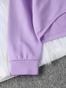 3 pezzi Set casual sportivo quotidiano per ragazze, inclusi: Felpa con cappuccio con stampa a lettere e orlo asimmetrico, pantaloni con vita elastica e stampa colorblock, top canotta monocromatico, per autunno/inverno
