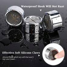 1/3/8pcs Kitchen Towel Holder, Self Adhesive Wall Dish Towel Hook, Round Wall Mount Towel Holder For Bathroom, Kitchen And Home, Wall, Cabinet, Garage, No Drilling Required - Cross - View 4