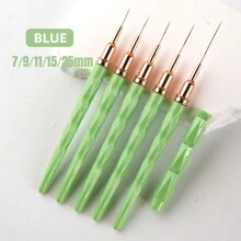 全新 1/5 件套 5 色指甲刷套装专业条纹美甲眼线刷用于修指甲超薄线条细节绘制绘画刷 - 彩色 - 查看 17