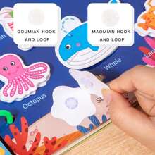 1 件装儿童安静忙碌书蒙特梭利教育玩具逻辑能力分类匹配游戏带重复贴纸活动 - 綠色 - 查看 5