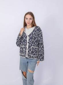 Fashionable Reversible Double-Sided Printed Padded Coat