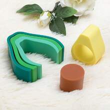 1 Set 5pcs Baby Stacking Toy, Building Block Avocado Shape Early Learning Educational Nuby Soft Silicone Toy Stacker For Infant Baby For Christmas Birthday Gift - Multicolor - View 5