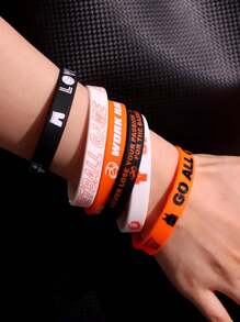 Set de 6 pulseras de silicona con diseño de baloncesto, regalo de joyas para hombres amantes de los deportes para partidos y festivales de San Valentín