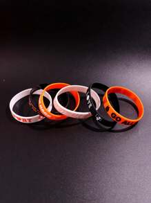 Set de 6 pulseras de silicona con diseño de baloncesto, regalo de joyas para hombres amantes de los deportes para partidos y festivales de San Valentín