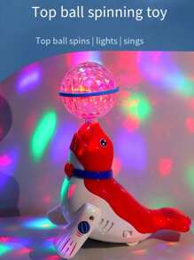 1 Caja Juguete Eléctrico De León Marino Musical Para Niños Que Baila, Gira, Balancea En El Fútbol, Se Ilumina Y Toca Música