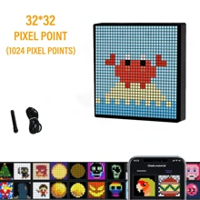 32x32/64x64 LED Pixel Display Night Light - Programmable Pixel Art With APP Control, Creative Animations, Fun Text, Digital Clock, And Gaming Decor - Perfect For Desk/Wall Room Decor, Holidays, And Festive Event - USB Plug In - View 10