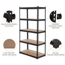 Storage Shelves, 5-Tier Utility Shelves, Adjustable Storage Shelves, Industrial Shelving, Load 3860 Lbs Heavy Duty Storage Shelves For Garage Kitchen Basement Laundry Pantry - Black - View 5