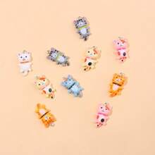 10 件/20 件/30 件卡通猫树脂吊坠适用于 DIY 耳环、项链、钥匙链和手机链、珠宝制作用品 - 彩色 - 查看 4