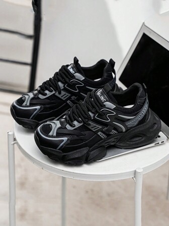 New Thick Sole Hong Kong Style Chunky Sneakers Sports Casual Shoes, Versatile Ugly But Cute Chunky Sneakers With Hidden Heel, Spring/Summer
